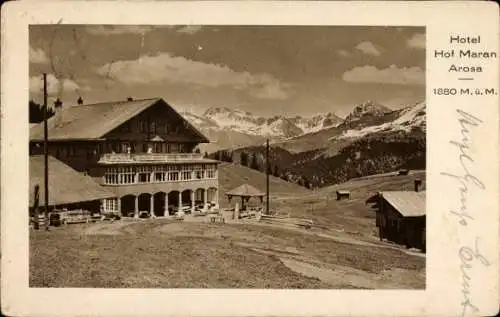 Ak Arosa Kanton Graubünden Schweiz, Hotel Hof Maran