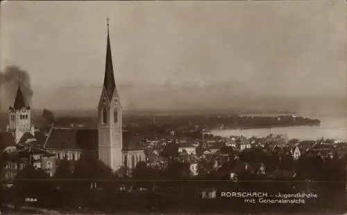 Ak Rorschach Kt. St. Gallen Schweiz, Jugendkirche mit Generalansicht