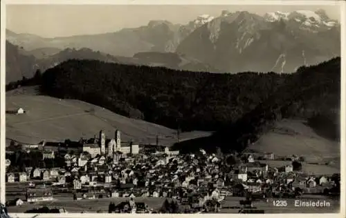 Ak Einsiedeln Kanton Schwyz Schweiz, Kloster Einsiedeln, Panorama