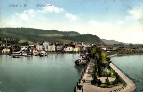 Ak Bregenz am Bodensee Vorarlberg, Hafen