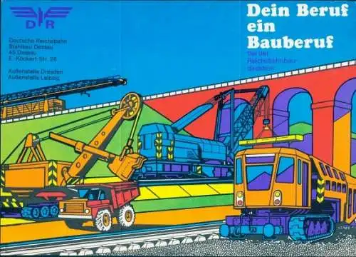 Stundenplan Dein Beruf ein Bauberuf, Deutsche Reichsbahn, Stahlbau Dessau