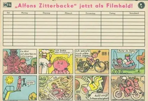 Stundenplan Alfons Zitterbacke, 20 Jahre DEFA 1966