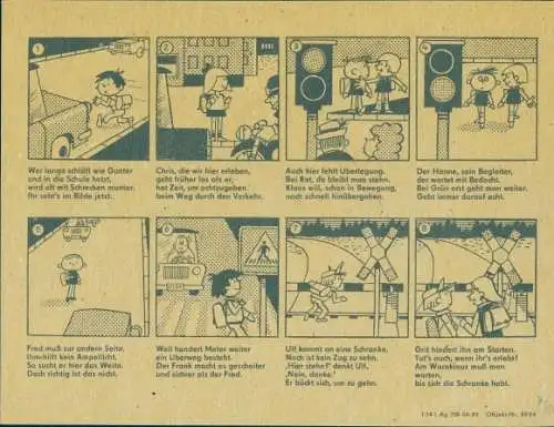 Stundenplan Reklame, Staatliche Versicherung der DDR, Goldene Eins, Comic