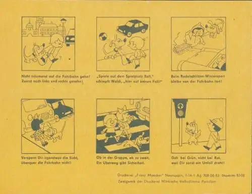 Stundenplan Staatliche Versicherung der DDR, Verkehrserziehung, StVO 77