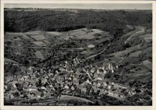 Ak Braunsbach in der Region Hohenlohe, Fliegeraufnahme