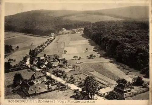 Ak Rohrbrunn Weibersbrunn im Spessart, Fliegeraufnahme