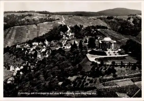 Ak Rotenberg Stuttgart, Grabkapelle auf dem Württemberg, Fliegeraufnahme