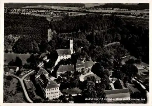 Ak Bödigheim Buchen im Odenwald Baden, Schloss, Burg, Fliegeraufnahme