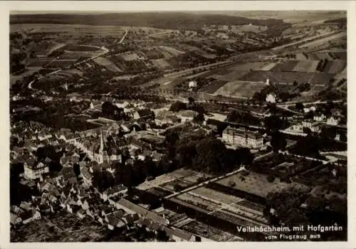 Ak Veitshöchheim in Unterfranken, Hofgarten, Fliegeraufnahme