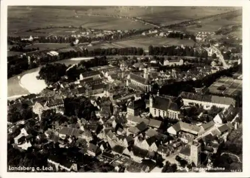 Ak Landsberg am Lech Oberbayern, Fliegeraufnahme