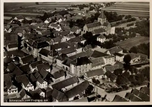 Ak Schwarzach Rheinmünster im Schwarzwald, Fliegeraufnahme