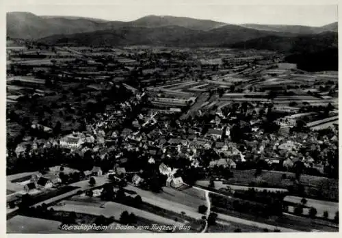 Ak Oberschopfheim Friesenheim in Baden, Fliegeraufnahme