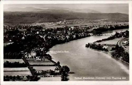 Ak Rheinfelden im Kreis Lörrach Baden Württemberg, Salinenhotel im Park, Ort, Fliegeraufnahme