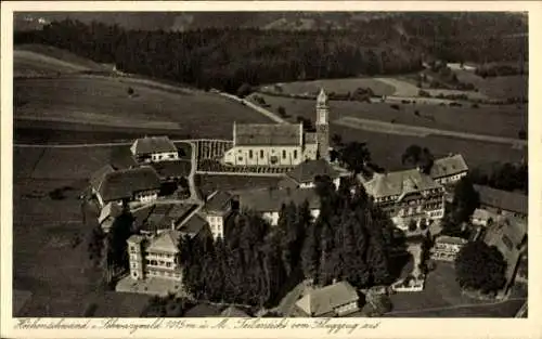 Ak Höchenschwand im Schwarzwald, Luftbild, Kirche