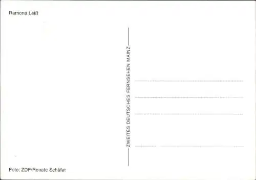 Ak Moderatorin Ramona Leiß, Portrait, ZDF Fernsehgarten,  Autogramm