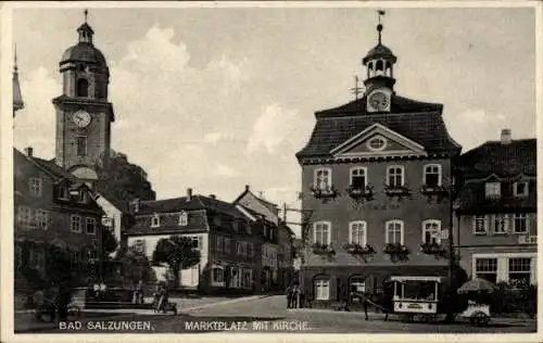 Ak Bad Salzungen in Thüringen, Marktplatz, Kirche