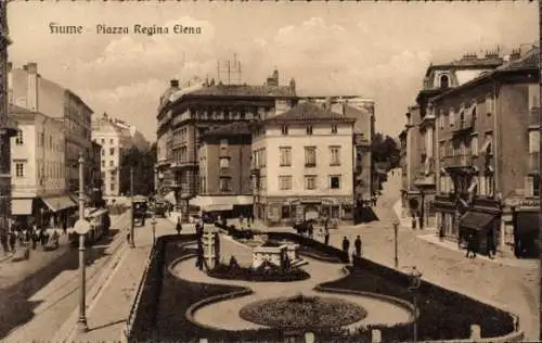 Ak Rijeka Fiume Kroatien, Regina Elena Platz