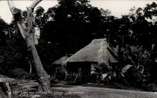 Foto Ak Cali Colombia Kolumbien, Reetdachhütte