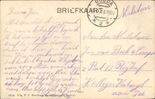Ak Stolwijk Zuid-Holland, Dorpsgezicht met Raadhuis