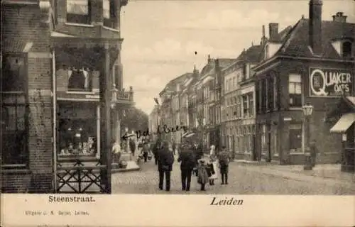 Ak Leiden Südholland Niederlande, Steenstraat