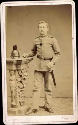 Foto Neu-Ulm, Deutscher Soldat in Uniform, Portrait