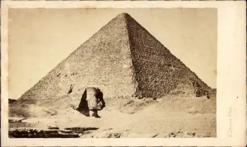 CdV Gizeh Ägypten, Pyramide, Sphinx