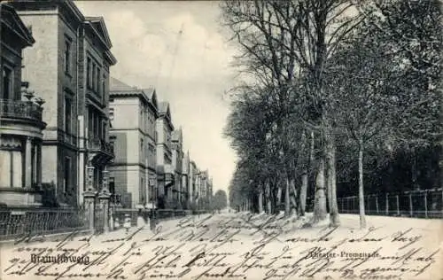 Ak Braunschweig in Niedersachsen, Theater-Promenade