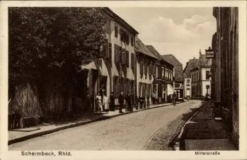 Ak Schermbeck im Rheinland, Mittelstraße