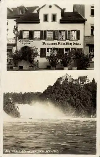 Foto Ak Neuhausen am Rheinfall Kanton Schaffhausen, Rheinfall, Restaurant Ritter Küng-Spiess