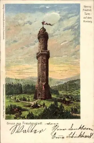 Künstler Ak Freudenstadt im Schwarzwald, Herzog Friedrich Turm auf dem Kimberg