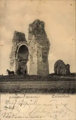 Ak Petronell Carnuntum in Niederösterreich, Grabdenkmal, Heidenthor