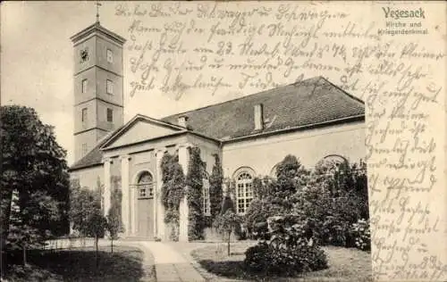 Ak Vegesack Hansestadt Bremen, Kirche, Kriegerdenkmal