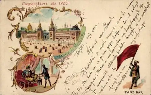 Litho Paris, Weltausstellung 1900, Zanzibar