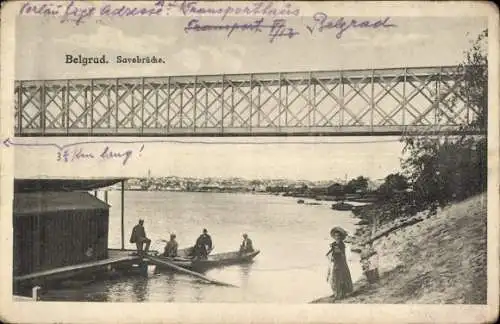 Ak Beograd Belgrad Serbien, Savebrücke