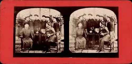 Stereo Foto China, Pai Kwei, Gouverneur von Canton, mit Gefolge