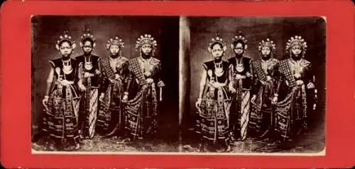 Stereo Foto Tänzerinnen des Sultans von Java