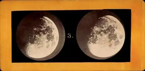 Stereo Foto Zunehmender Mond, 11 Tage alt