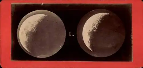 Stereo Foto Zunehmender Mond, 6 Tage alt