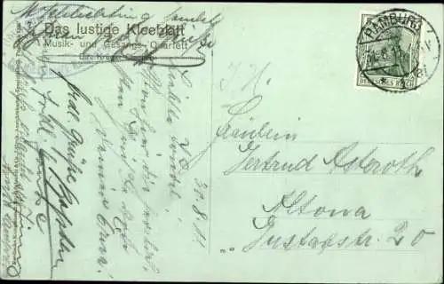 Ak Lustiges Kleeblatt, Musik- und Gesangs-Quartett