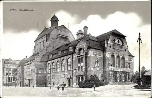 Ak Kiel, Stadttheater, StraßenpartieFoto Ak