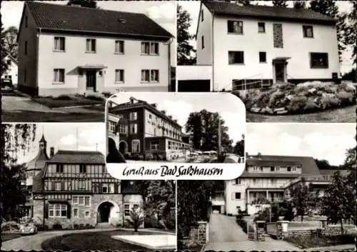 Ak Bad Salzhausen Nidda in Hessen, Gruß aus  Haus Döll, Haus Waldhof, Kurhaus, Haus Christians...