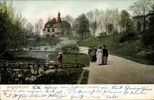 Ak Magdeburg in Sachsen Anhalt, Königin-Luisen-Garten