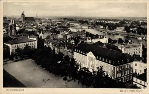 Ak Magdeburg an der Elbe, Stadtansicht vom Dom aus