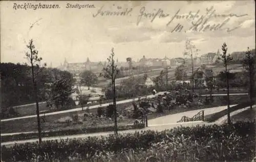 Ak Recklinghausen im Ruhrgebiet, Stadtgarten