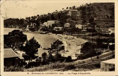 Ak Le Lavandou Var, Alguebelle, Strand