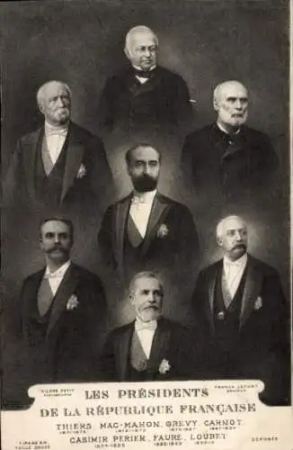 Ak Les Presidents de la Republique Francaise, Thiers, Mac-Mamon, Grevy, Carnot