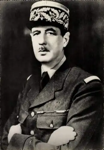 Ak General Charles de Gaulle, Portrait in Uniform