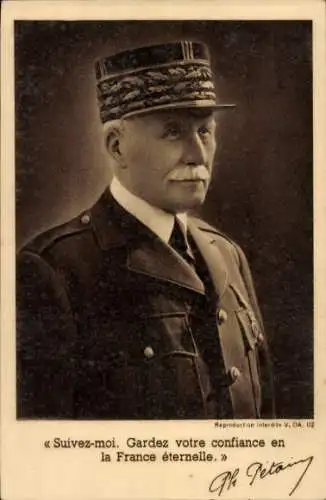 Maximum Ak General Philippe Pétain, Zitat, Folgt mir