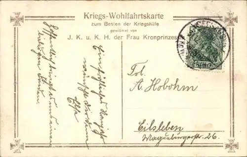 Passepartout Ak Deutscher Neujahrsgruß, Liersch 7175, Söhne des Kronprinzenpaares in Feldgrau