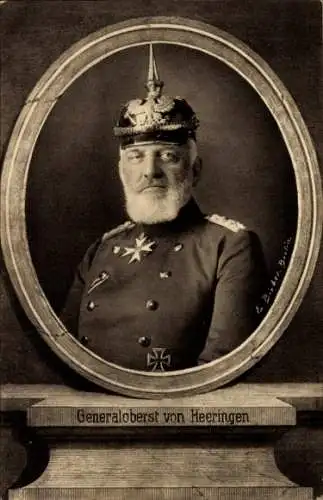 Ak Generaloberst Josias von Heeringen, Portrait, Pickelhaube